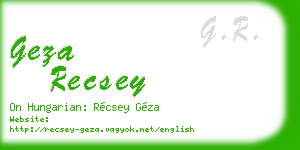 geza recsey business card
