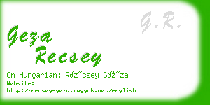 geza recsey business card